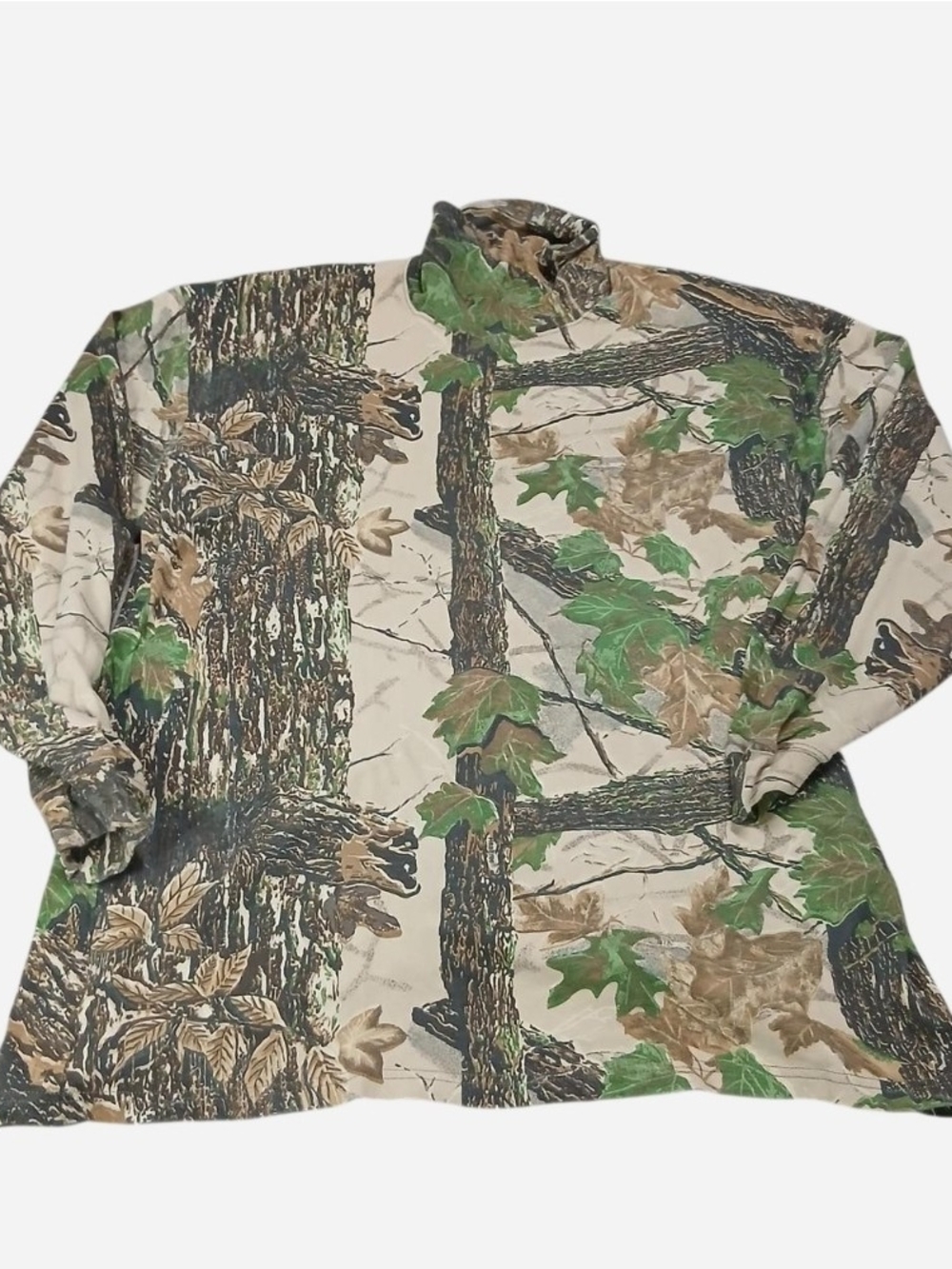 Vintage Duofold Camo Shirt Men's XL Long Sleeve Mock Neck Realtree Camouflage